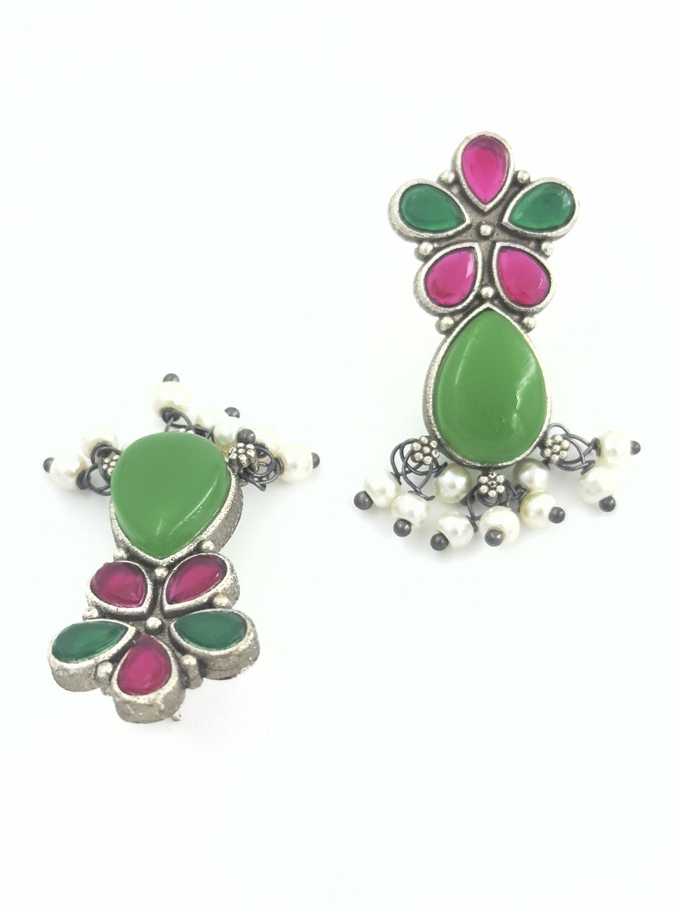 multicolour oxidized German silver   studs