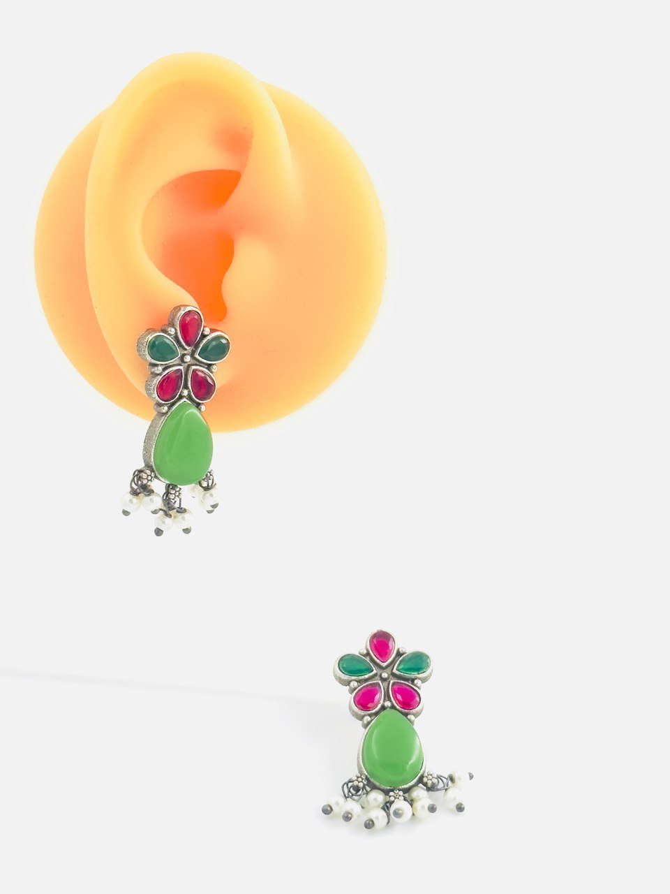 multicolour oxidized German silver   studs
