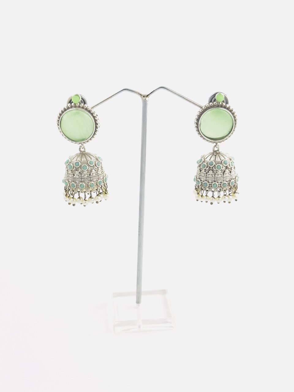 Green  Antique  Jhumkis