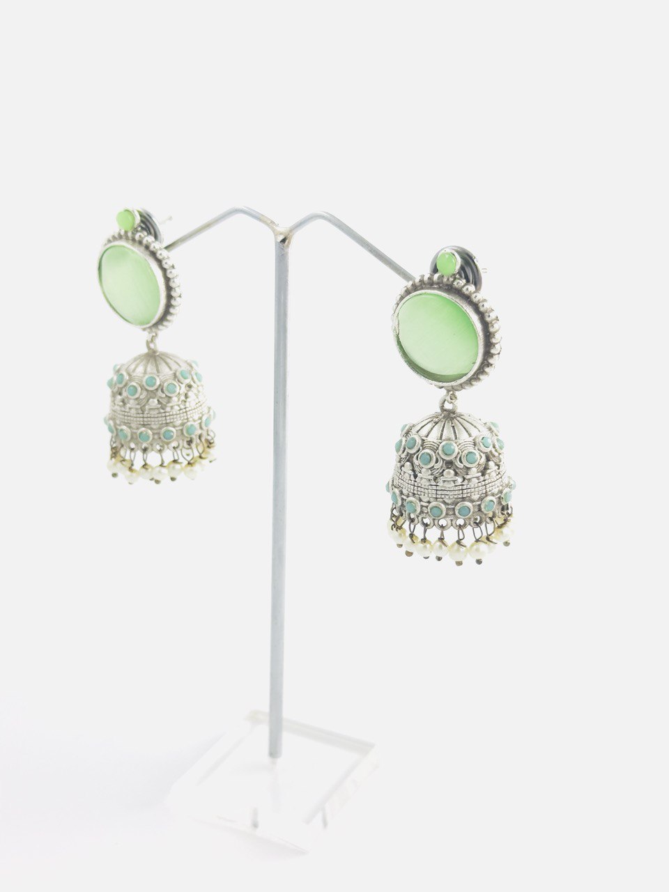 Green  Antique  Jhumkis