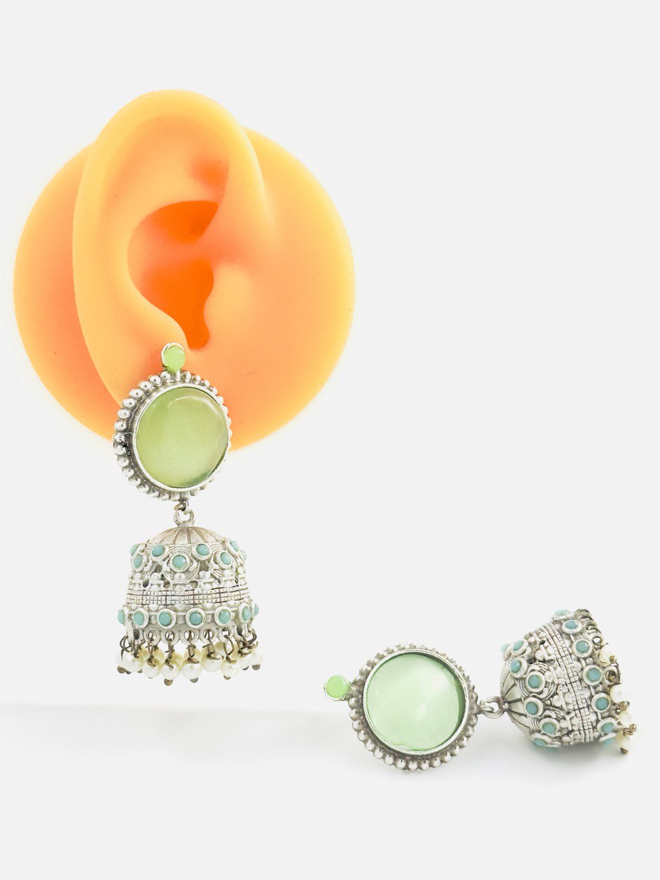 Green  Antique  Jhumkis