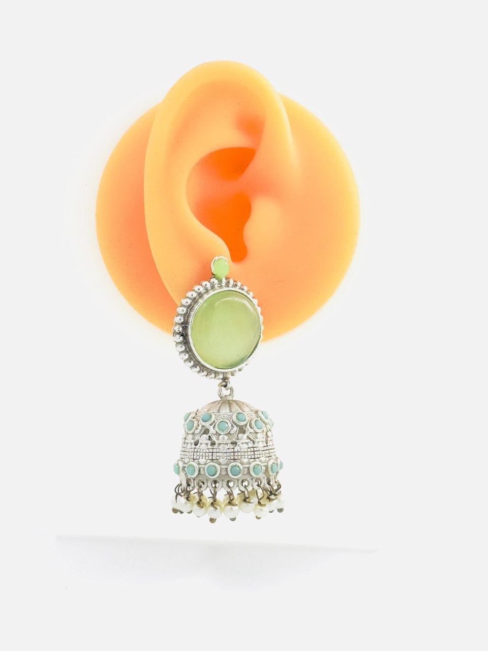 Green  Antique  Jhumkis