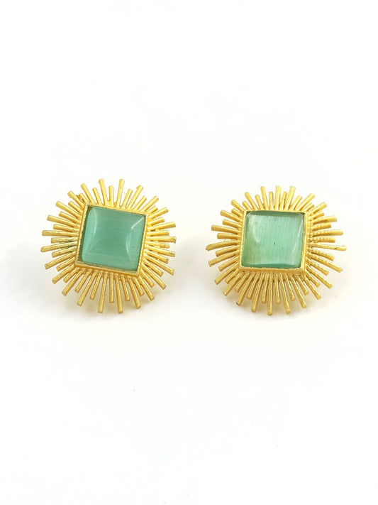 Green gold plated studs