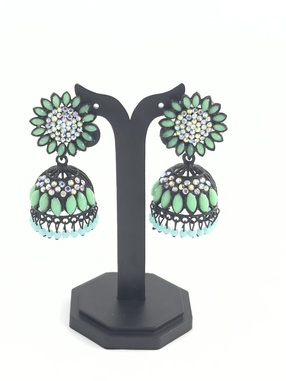 Green Okra  Jhumkis