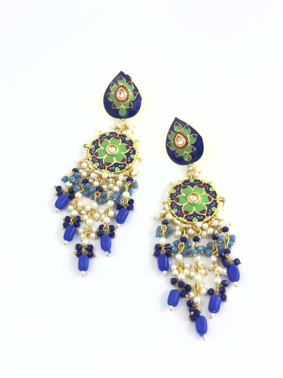 Blue Meenakari dangler