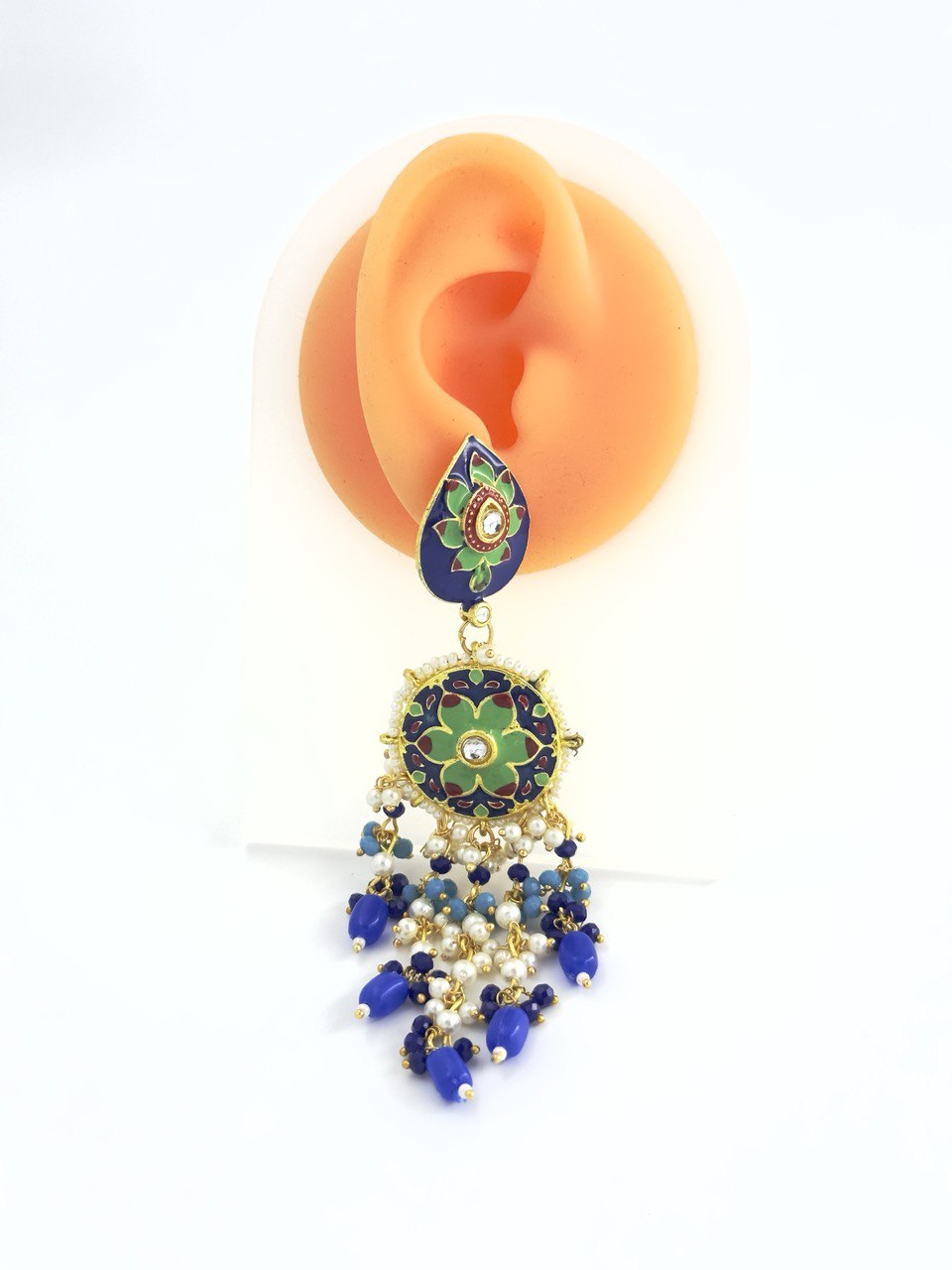 Blue Meenakari dangler