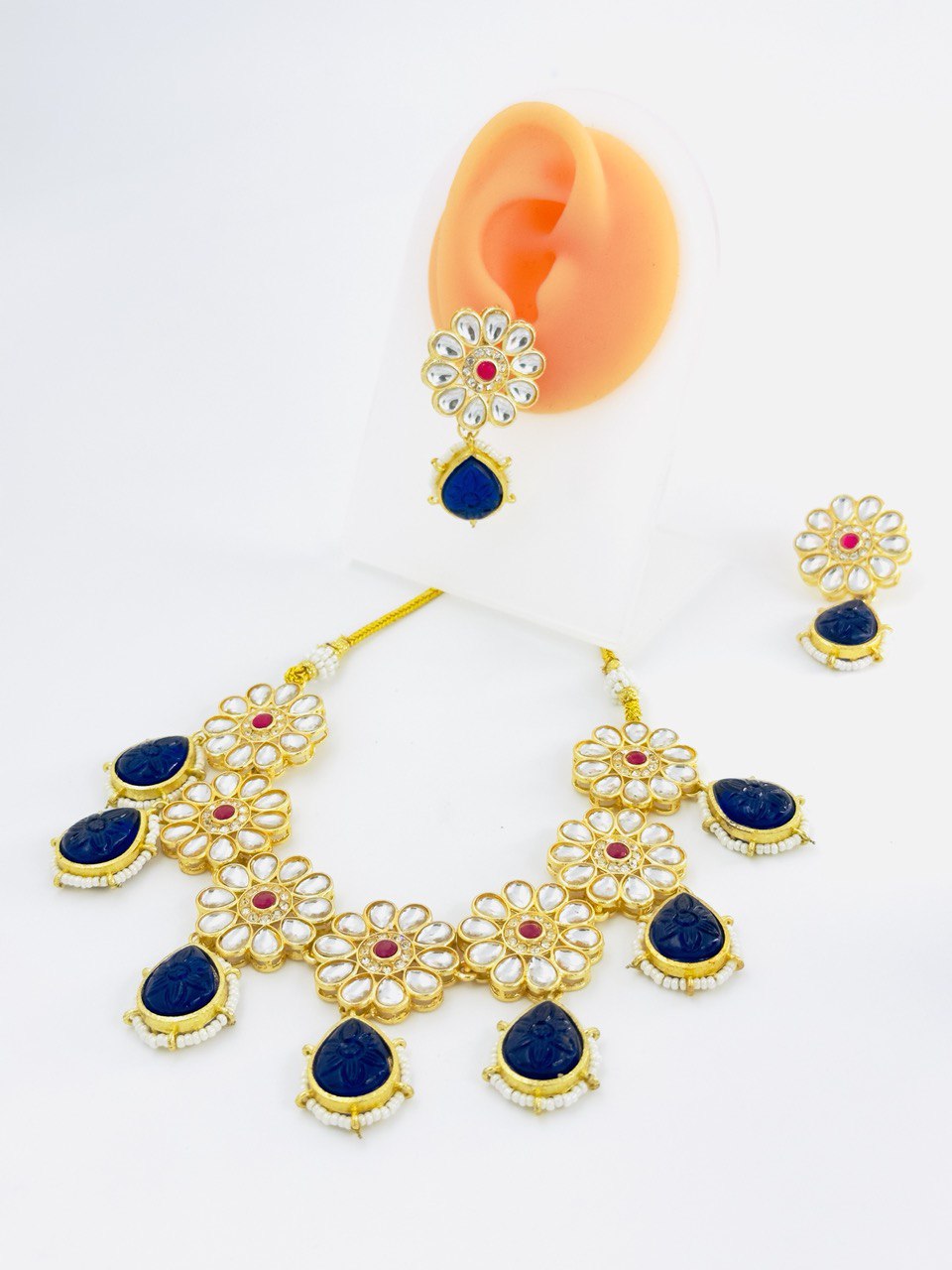 Purple Kundan   Necklace  set