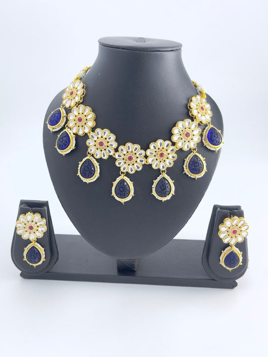 Purple Kundan   Necklace  set