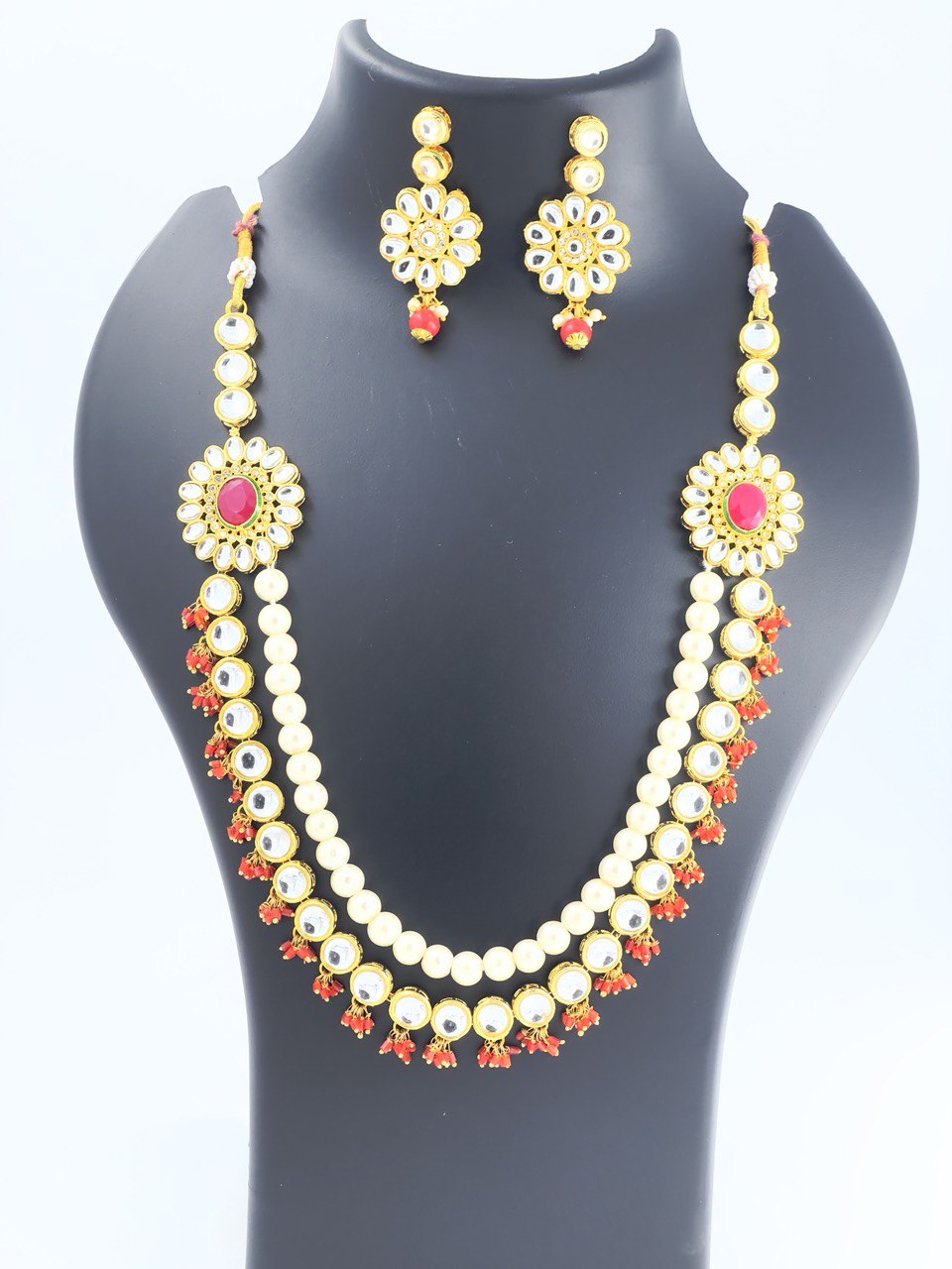Red Kundan   Necklace  set