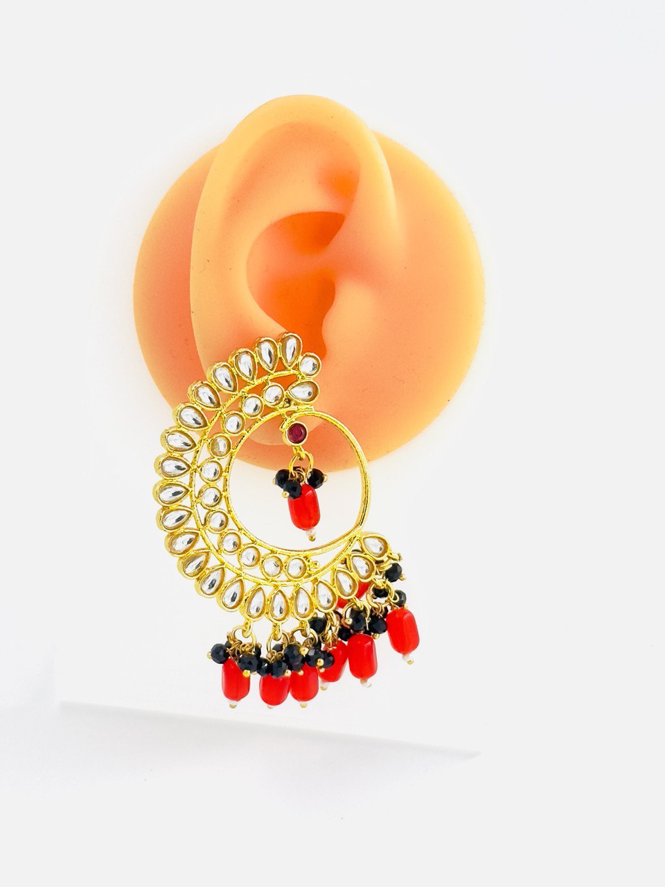 Red Kundan Studs