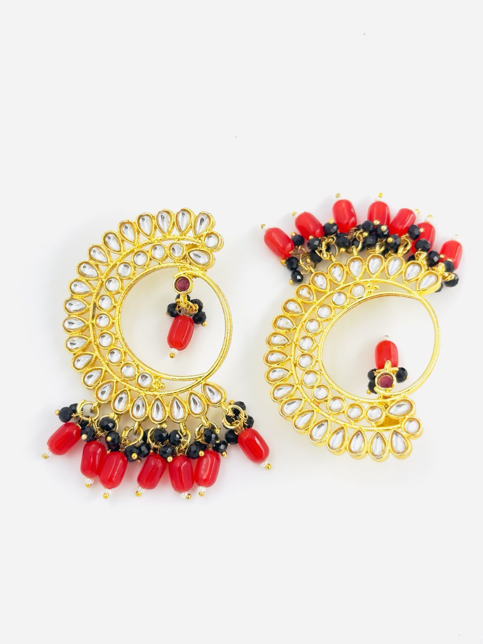 Red Kundan Studs