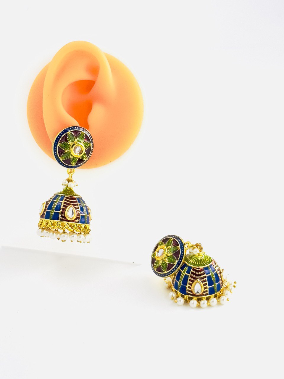 Multicolour  Meenakari Jhumkis
