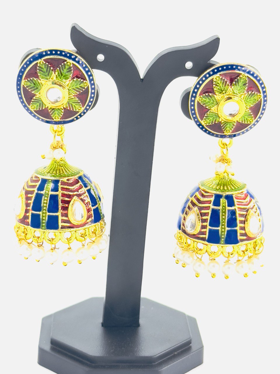 Multicolour  Meenakari Jhumkis