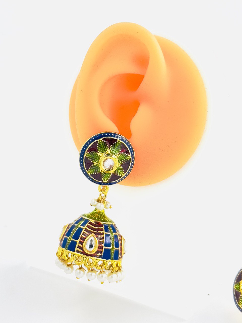 Multicolour  Meenakari Jhumkis