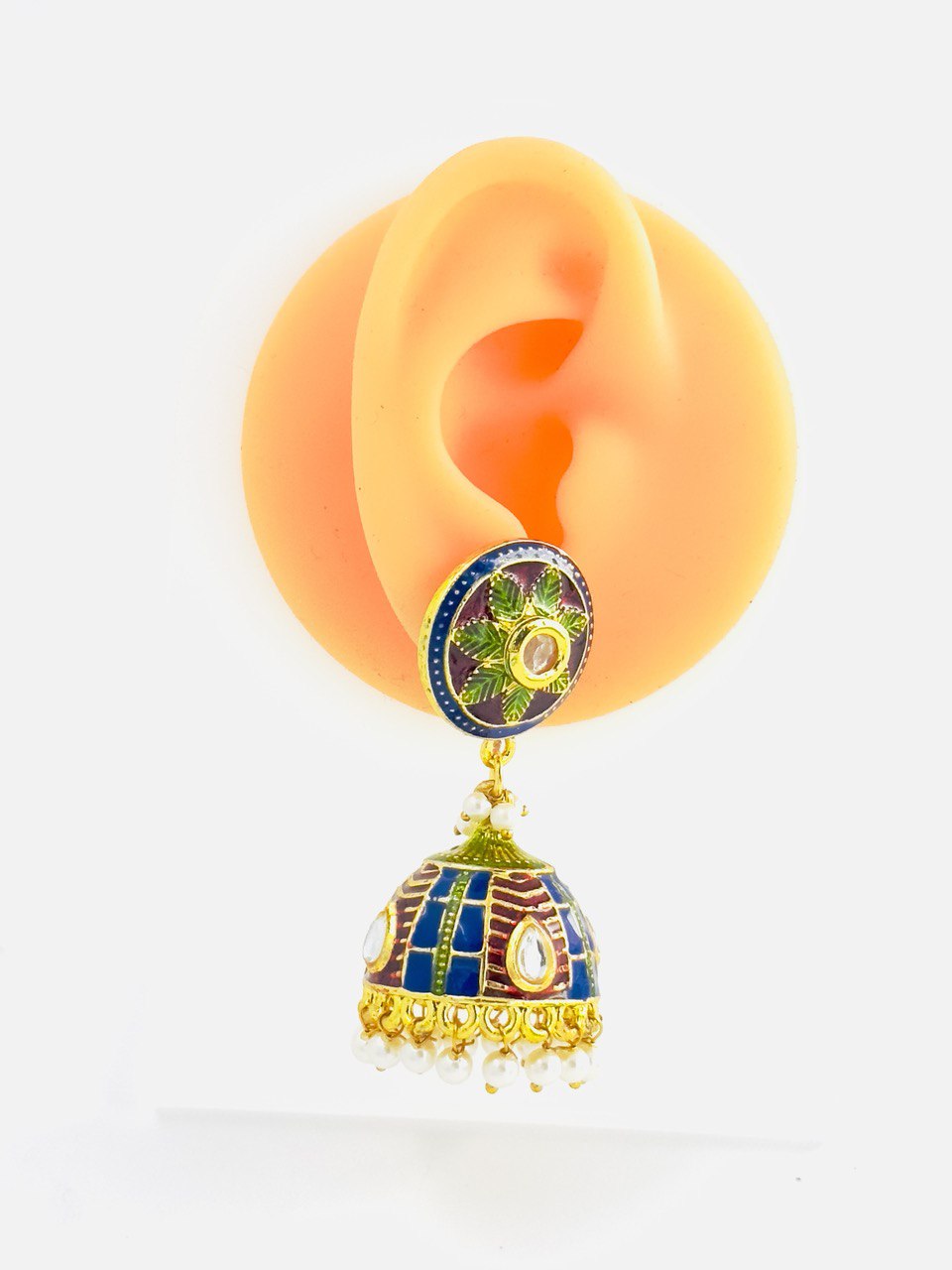 Multicolour  Meenakari Jhumkis