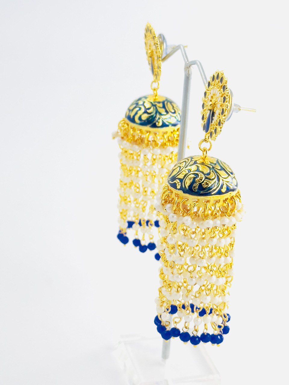 Blue Meenakari dangler