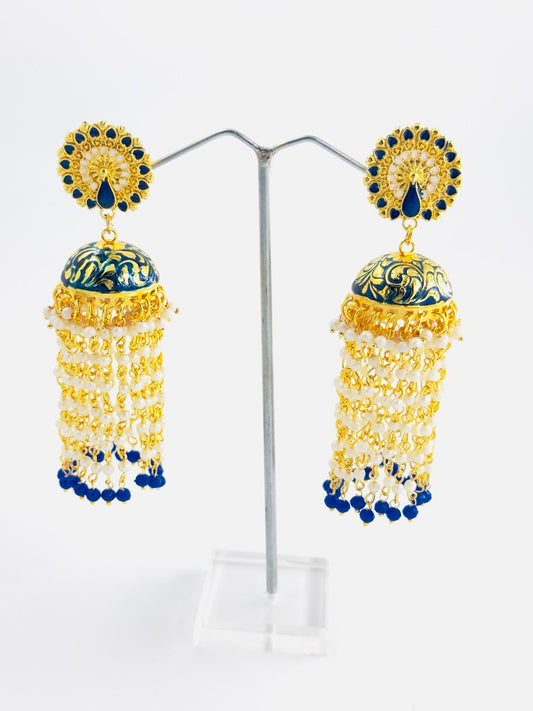 Blue Meenakari dangler