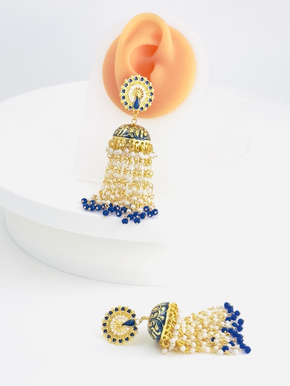 Blue Meenakari dangler