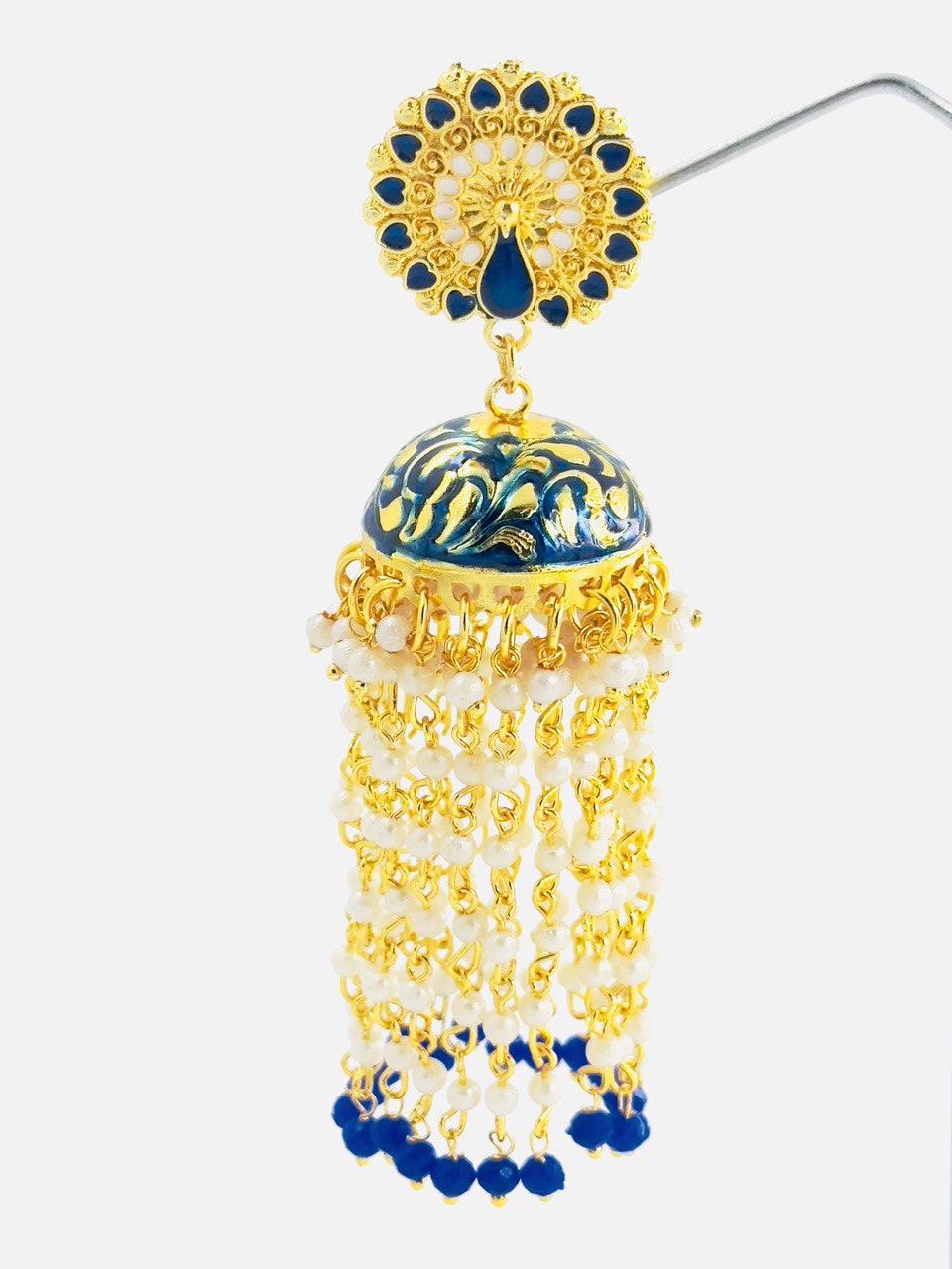 Blue Meenakari dangler
