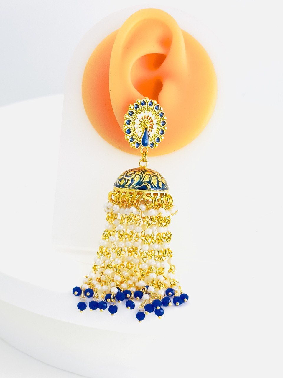 Blue Meenakari dangler