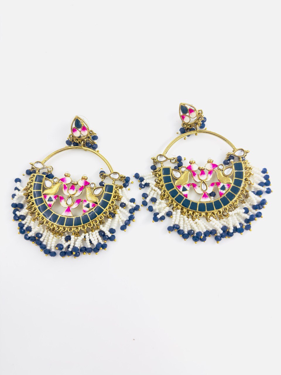 Purple  Meenakari Chandbali Earring