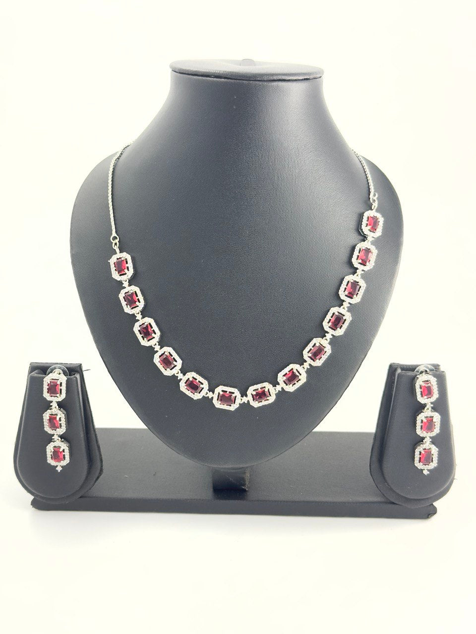 Pink American Diamond Necklace  set
