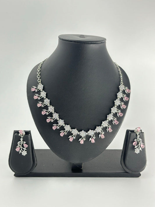 Pink  zircon jewellery set