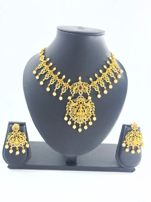 multicolour   temple jewellery set