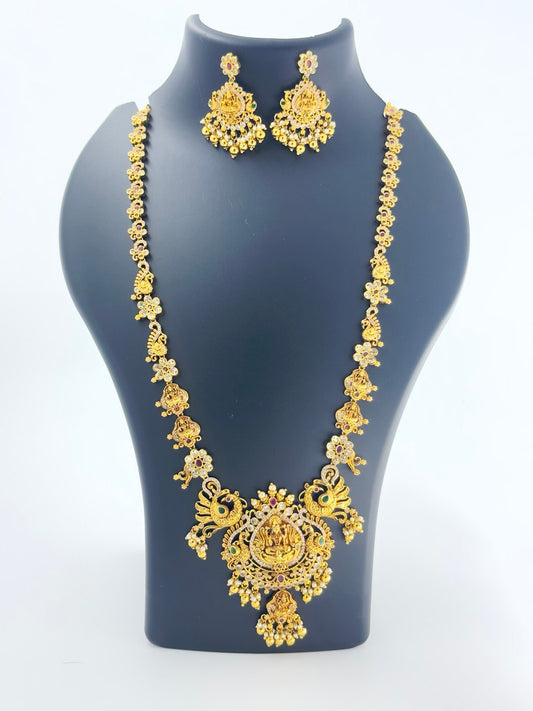 gold antique  temple jewellery set