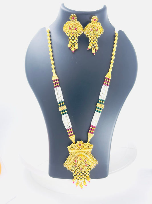 Multicolour gold plated jewellery set