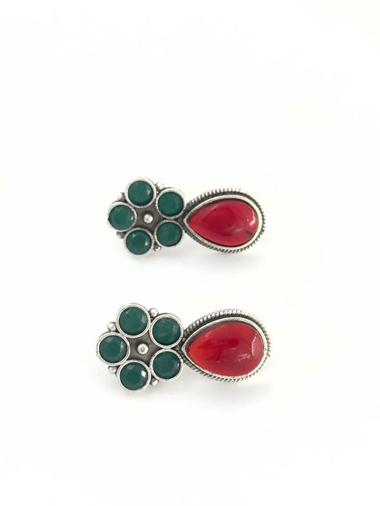 Multicolour   Oxidized German silver   studs