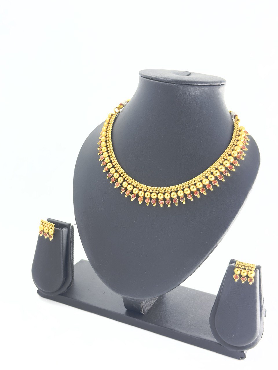 Yashas Orange gold plated  necklace  set