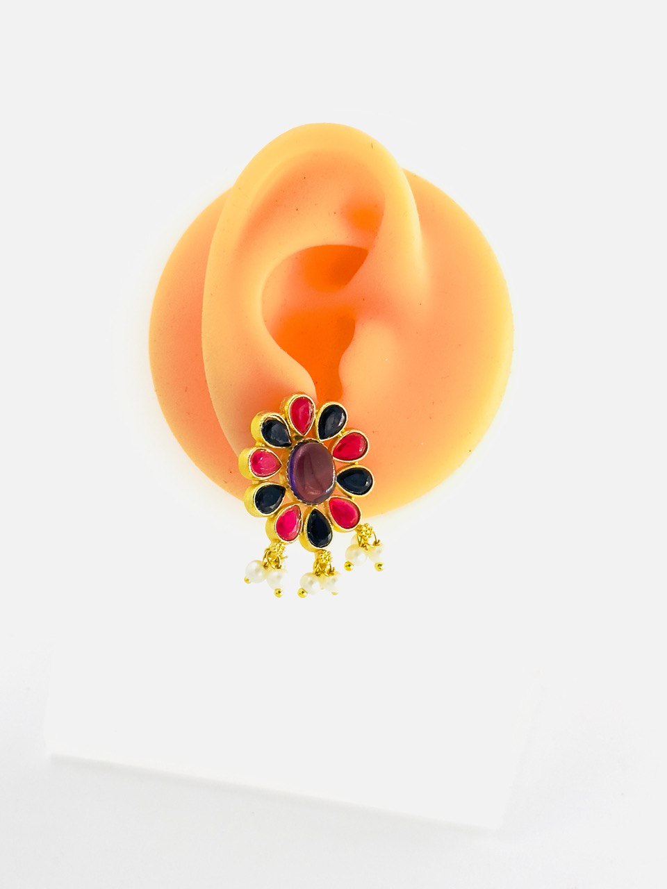 Multicolour Kundan Studs