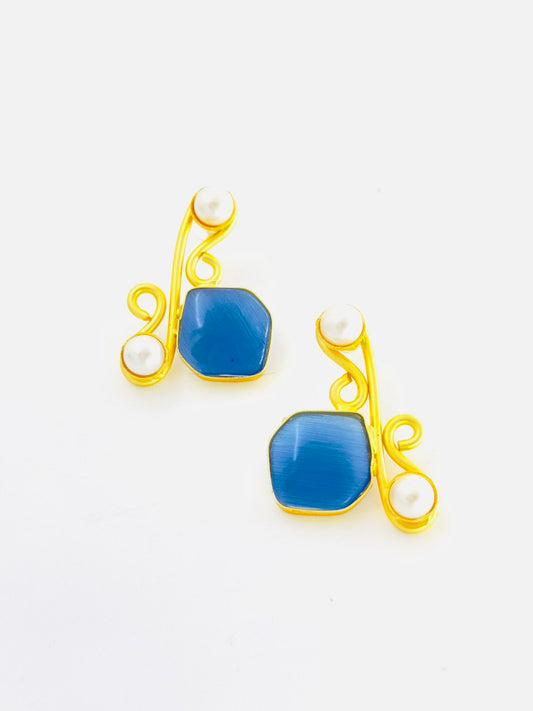 Blue Gold plated dangler