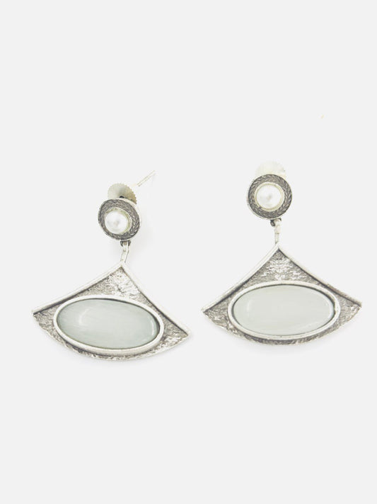 White  oxidised german silver  dangler