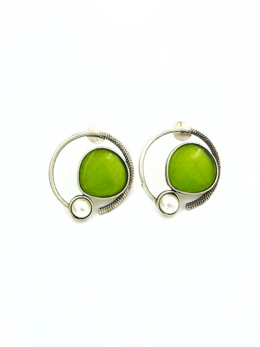 Olive green antique  studs