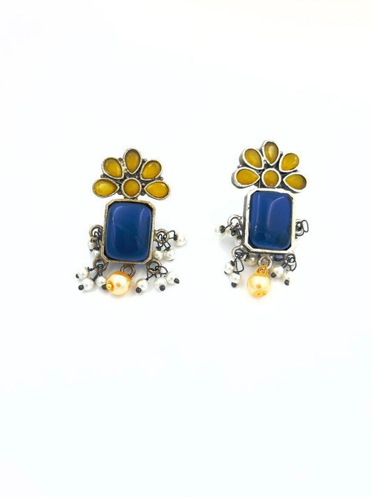 Multicolour  oxidised german silver Antique studs