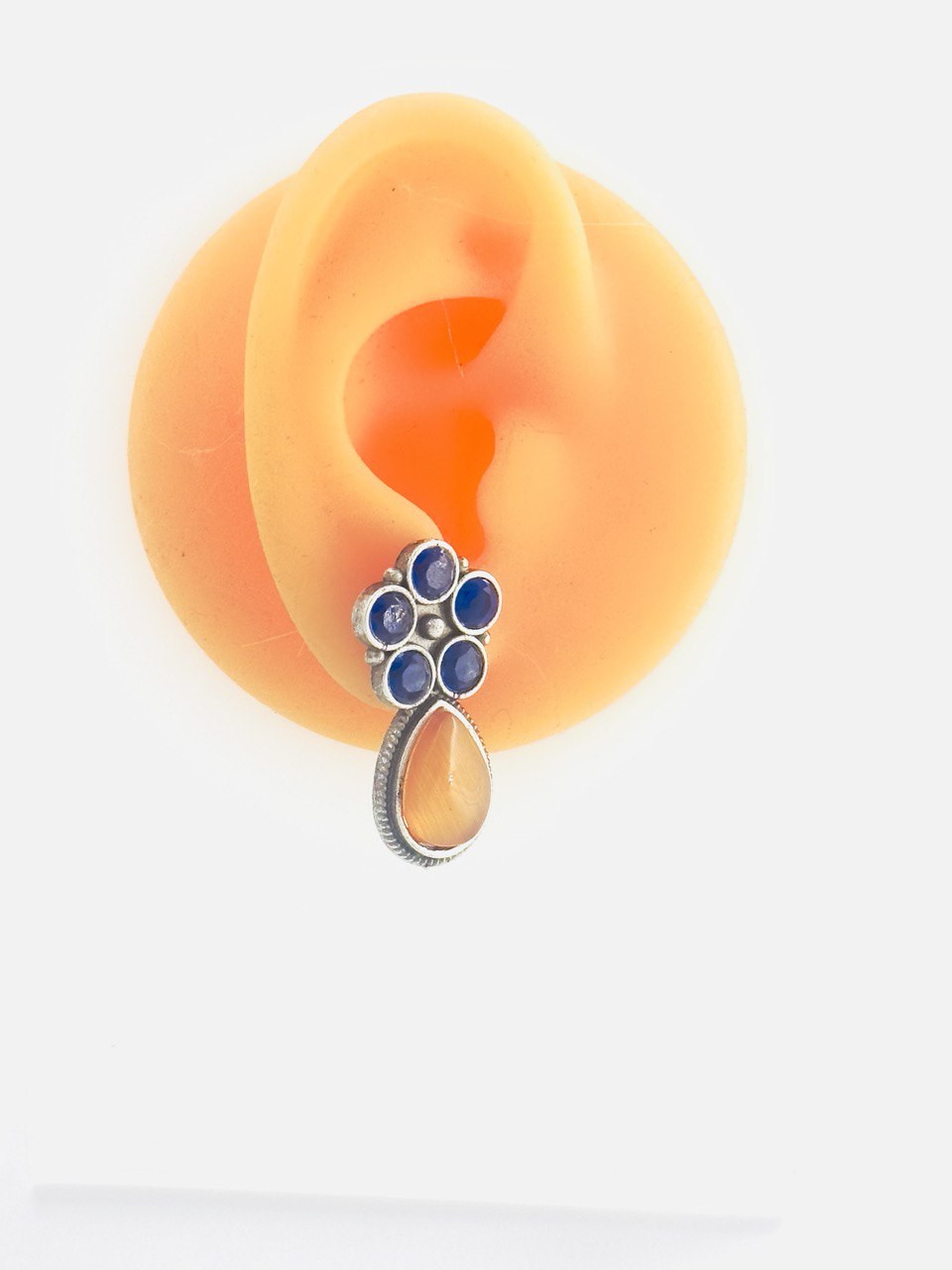 Orange  oxidised german silver  studs