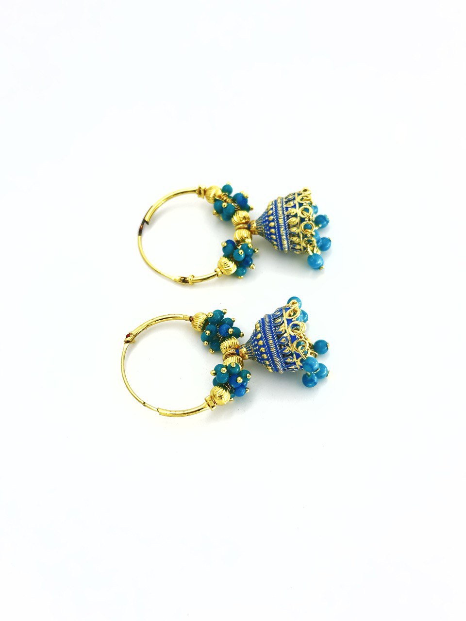 Blue  akshi  Jhumkis
