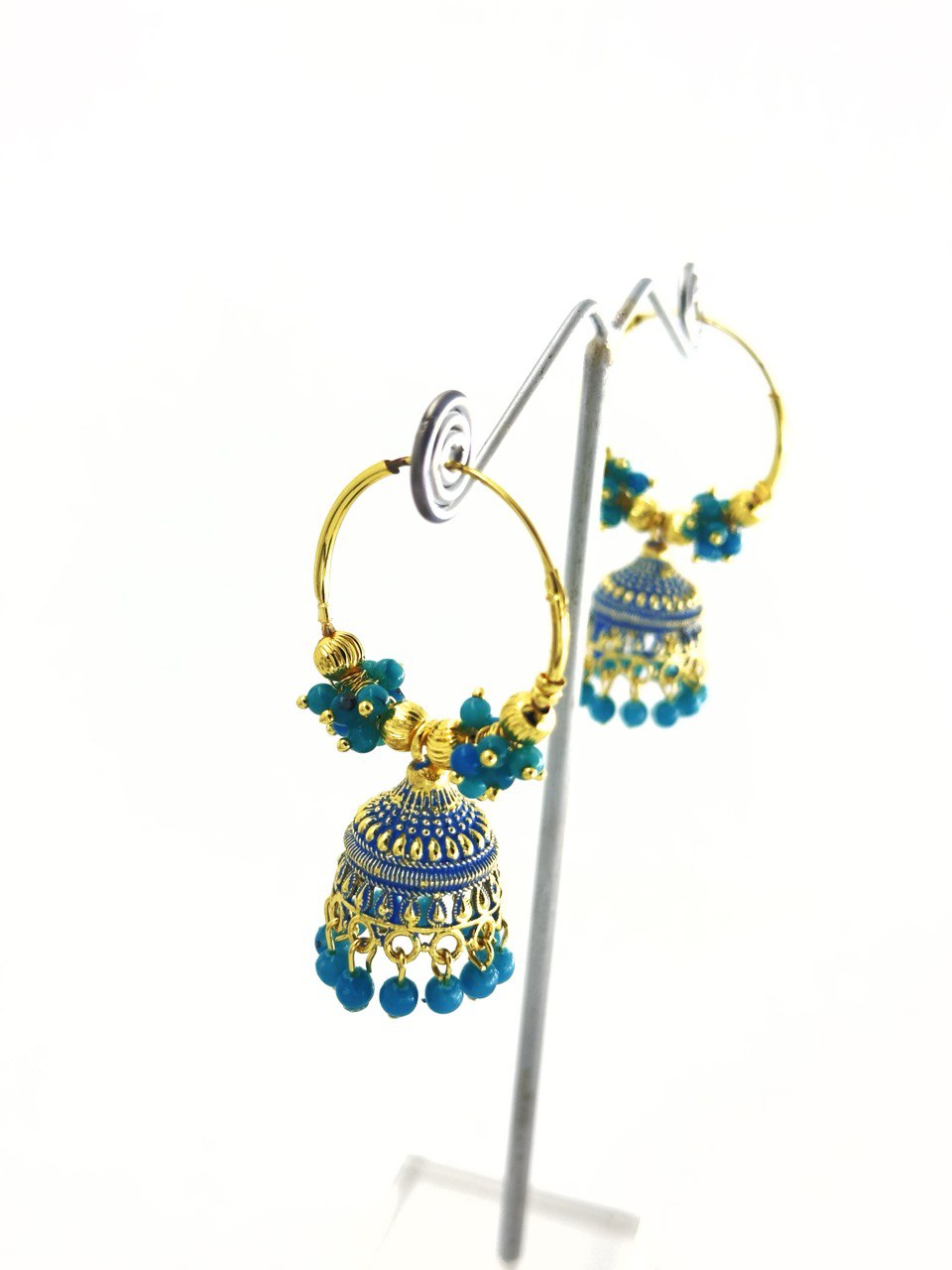 Blue  akshi  Jhumkis