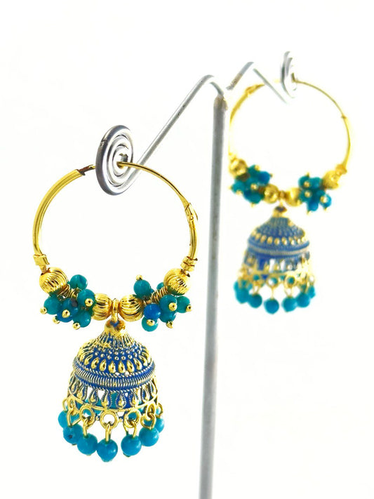 Blue  akshi  Jhumkis