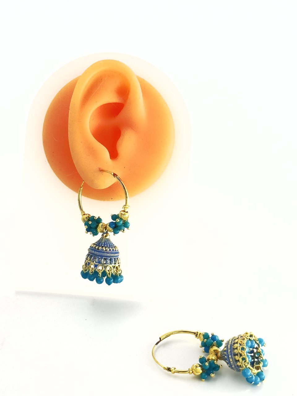 Blue  akshi  Jhumkis
