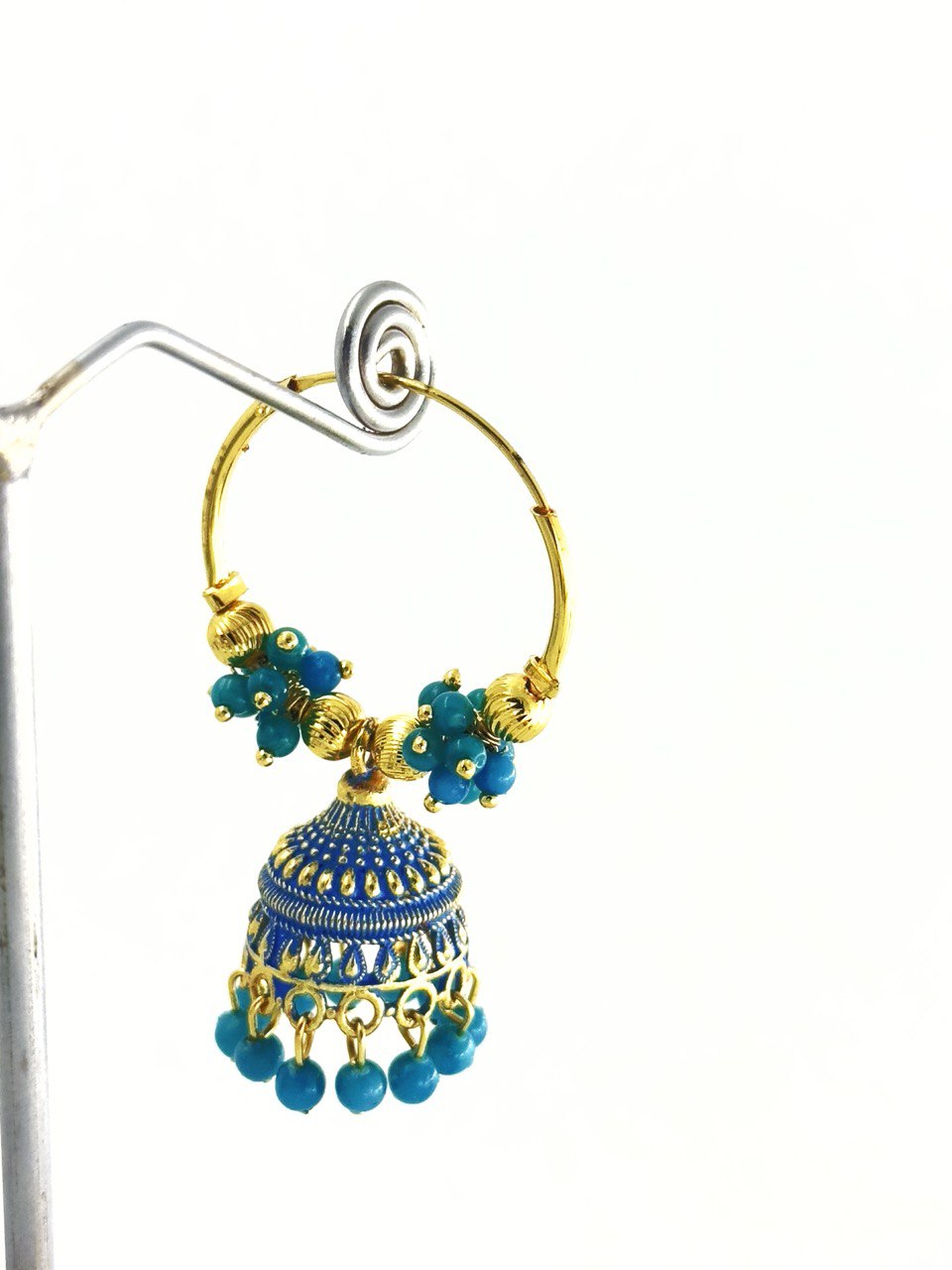 Blue  akshi  Jhumkis