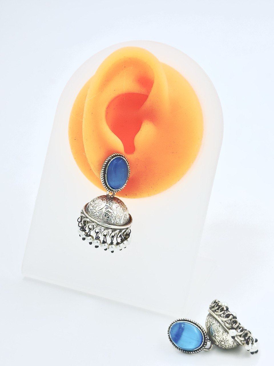 Blue  Antique  Jhumkis