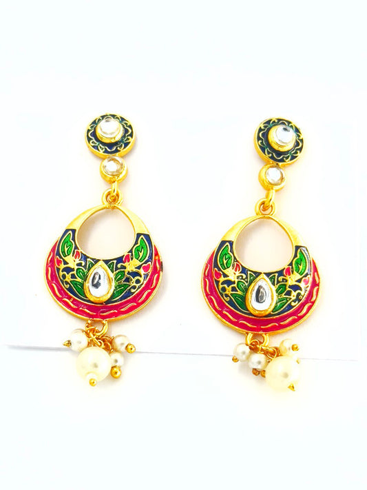 Multicolour  Meenakari dangler