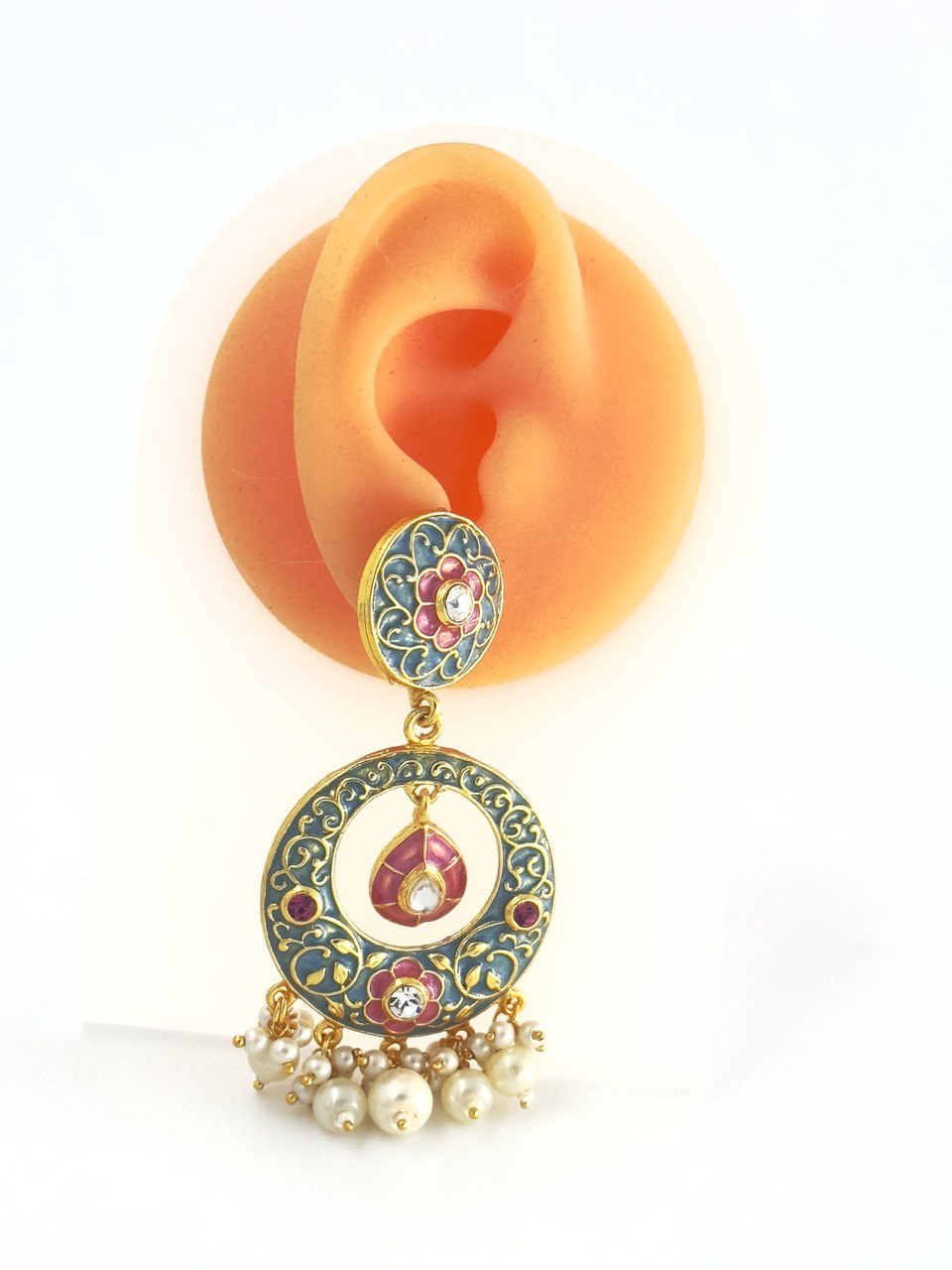 Multicolour  Meenakari chandbali