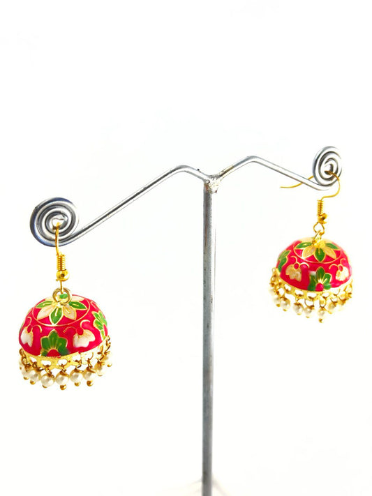 Multicolour  Meenakari Jhumkis