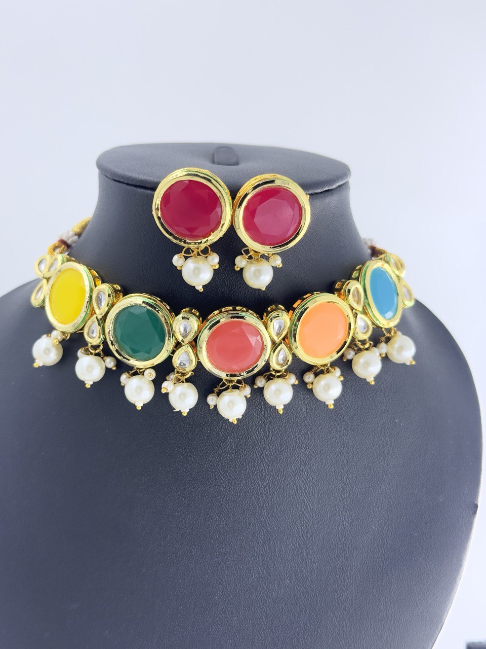 Dual 2 in 1  Kundan   Necklace  set