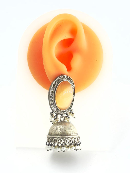 Orange  Antique  Jhumkis