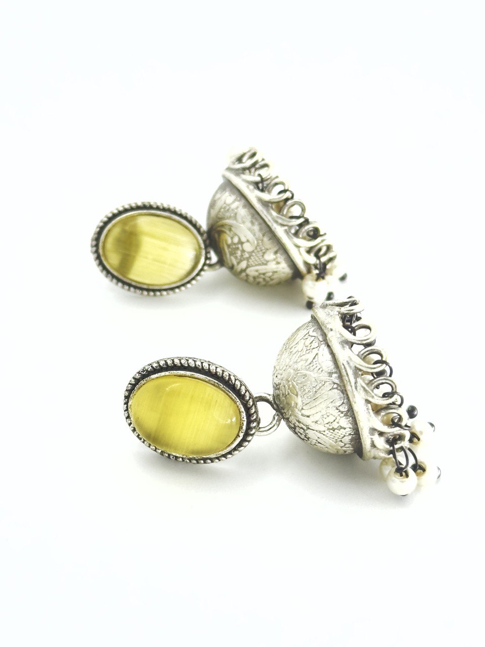 yellow  Antique  Jhumkis